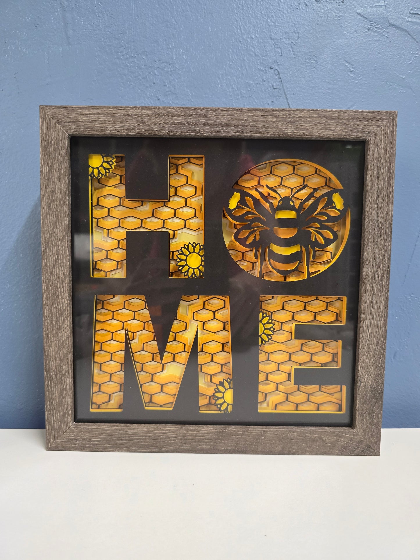 Honey bee home shadowbox