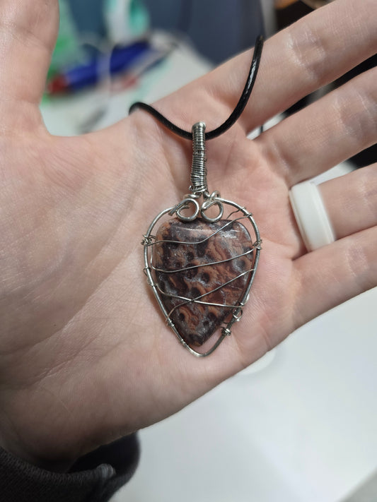Jasper Wire Wrapped Necklace