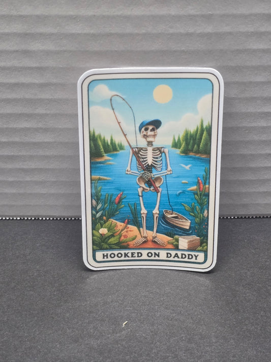 Hooked on Daddy Sticker