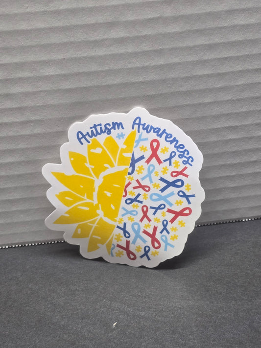 Autism Awareness Flower Sticker
