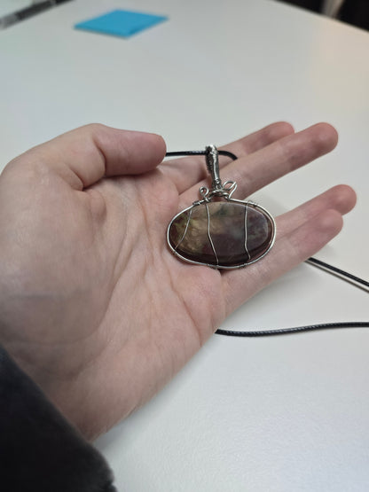 Picture Jasper Wire Wrapped Necklace